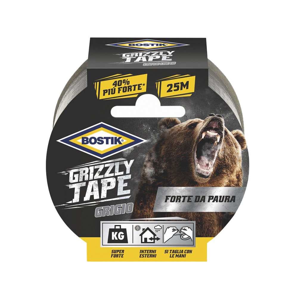 Nastro Telato Grizzly per Riparazioni Estreme 25 mt x 50 mm BOSTIK - Grigio